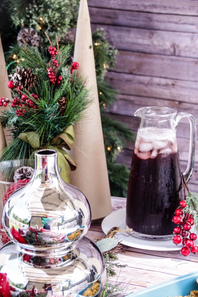 Red and White Chevon Natural Christmas Tablescape-13