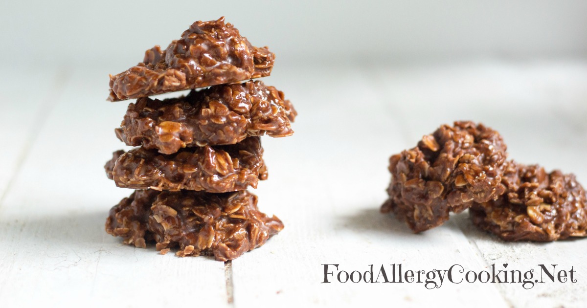 Dairy Free, Nut Free No Bake Oatmeal Cookies